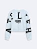 Crew Neck Long Sleeve Blue Sweatshirt