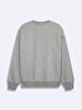 With Print Crew Neck Grey Sweatshirt