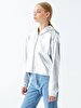 Shiny Metallic White Sweatshirt