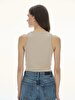 Halter Collar Ribbed Grey Athlete