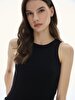 Halter Collar Ribbed Black Athlete