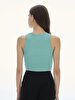 Halter Collar Ribbed Blue Athlete