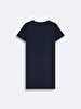 Short Sleeve Basic Navy Dress