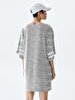 Print Wide Collar Grey Dress