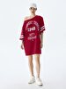 Print Wide Collar Red Dress