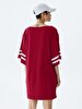 Print Wide Collar Red Dress