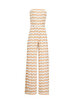 Pattern Strapless Brown Jumpsuit