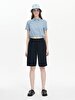 With Pockets Waist Connected Navy Shorts