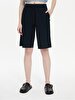 With Pockets Waist Connected Navy Shorts