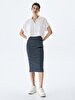 Striped Print Midi Navy Skirt