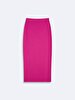 Ribbed Midi Pen Pink Skirt