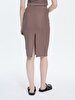 Ribbed Split Purple Skirt