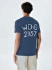 Print Sprey Written Dark Blue T-shirt