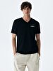 Print Sprey Written Black T-shirt