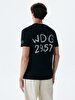 Print Sprey Written Black T-shirt