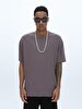 Crew Neck Basic Short Arm Relaxed Purple T-shirt