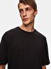 Crew Neck Basic Short Arm Relaxed Black T-shirt