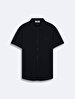 Short Sleeve Knitting Navy Shirt