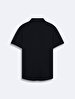 Short Sleeve Knitting Navy Shirt