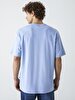Comfortable Cut With Pockets Blue T-shirt