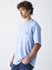 Comfortable Cut With Pockets Blue T-shirt