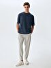 Bleached Crew Neck Navy T-shirt