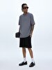 Crew Neck Basic Short Arm Regular Grey T-shirt