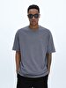 Crew Neck Basic Short Arm Regular Grey T-shirt