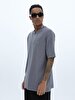 Crew Neck Basic Short Arm Regular Grey T-shirt
