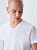 V-neck Basic Fit White T-shirt