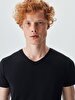 V-neck Basic Fit Black T-shirt