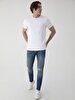 Crew Neck Basic Short Arm Slim White T-shirt