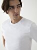 Crew Neck Basic Short Arm Slim White T-shirt