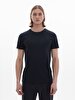 Crew Neck Basic Short Arm Slim Navy T-shirt