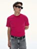 Crew Neck Basic Short Arm Regular Purple T-shirt