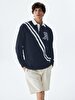 Polo With Patch With Print Navy Sweatshirt
