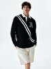 Polo With Patch With Print Black Sweatshirt