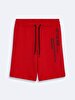 Contrast Print Red Shorts