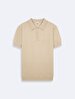 Short Sleeve Polo Knitwear Beige Pullover