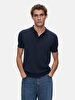 Short Sleeve Polo Knitwear Navy Pullover