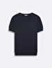 Short Sleeve Basic Knitwear Navy Pullover