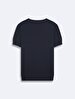 Short Sleeve Basic Knitwear Navy Pullover