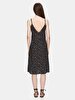 Spaghetti Strap V-neck Dots Black Dress
