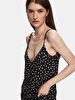 Spaghetti Strap V-neck Dots Black Dress