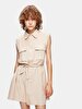Basic Sleeveless Beige Dress