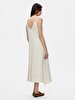 Linen Relaxed Spaghetti Strap Beige Dress