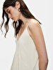 Linen Relaxed Spaghetti Strap Beige Dress
