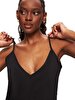 Linen Relaxed Spaghetti Strap Black Dress