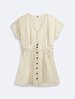 Basic Buttoned Beige Dress