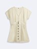 Basic Buttoned Beige Dress